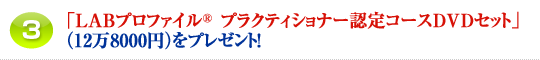 3.「LABプロファイル プラクティショナー認定コースDVDセット」(12万8000円相当)をプレゼント!