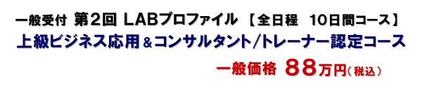 第2回LABプロファイル 上級ビジネス応用&コンサルタント/トレーナー認定コース
