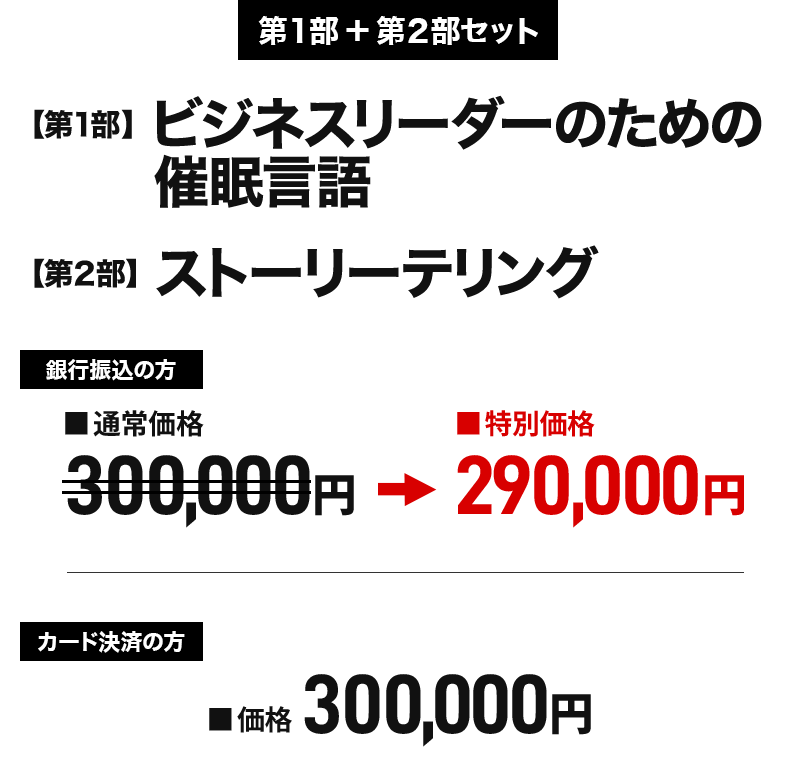 ビジネスで使える催眠言語２部セット