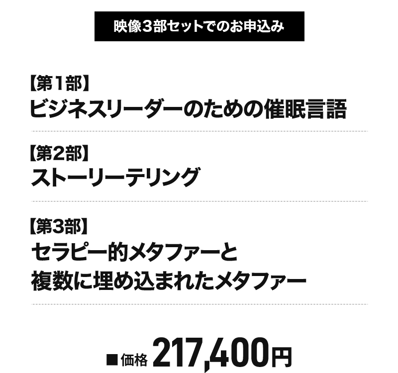 ビジネスで使える催眠言語・３部セット