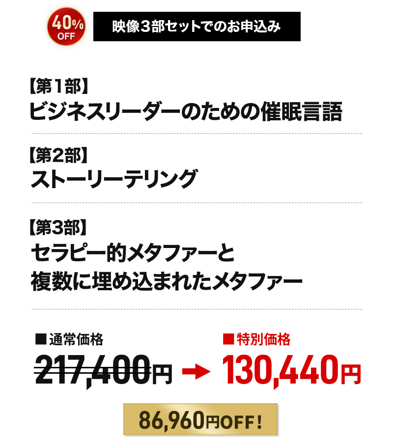 ビジネスで使える催眠言語・３部セット