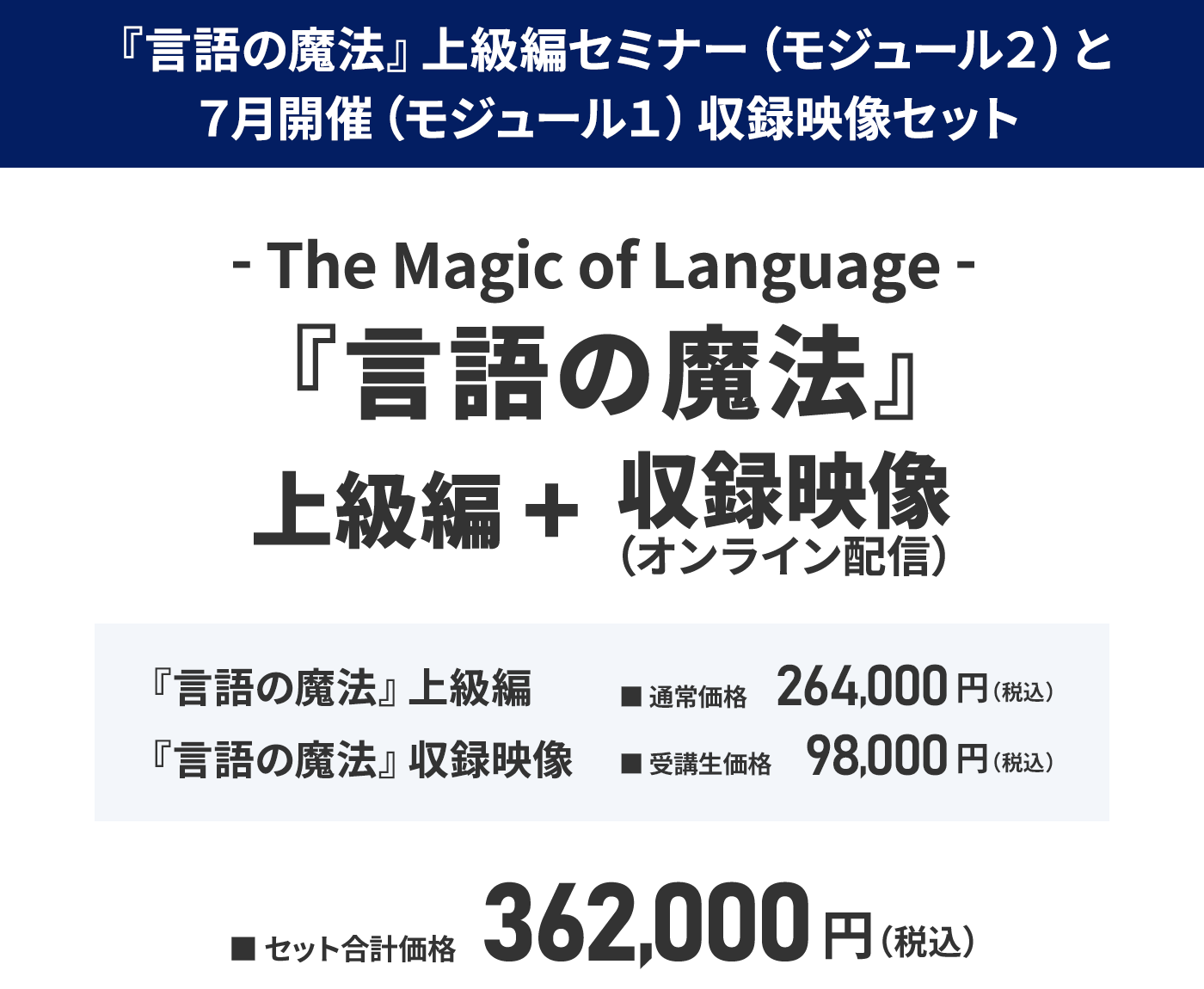 『言語の魔法』上級編 収録映像セット