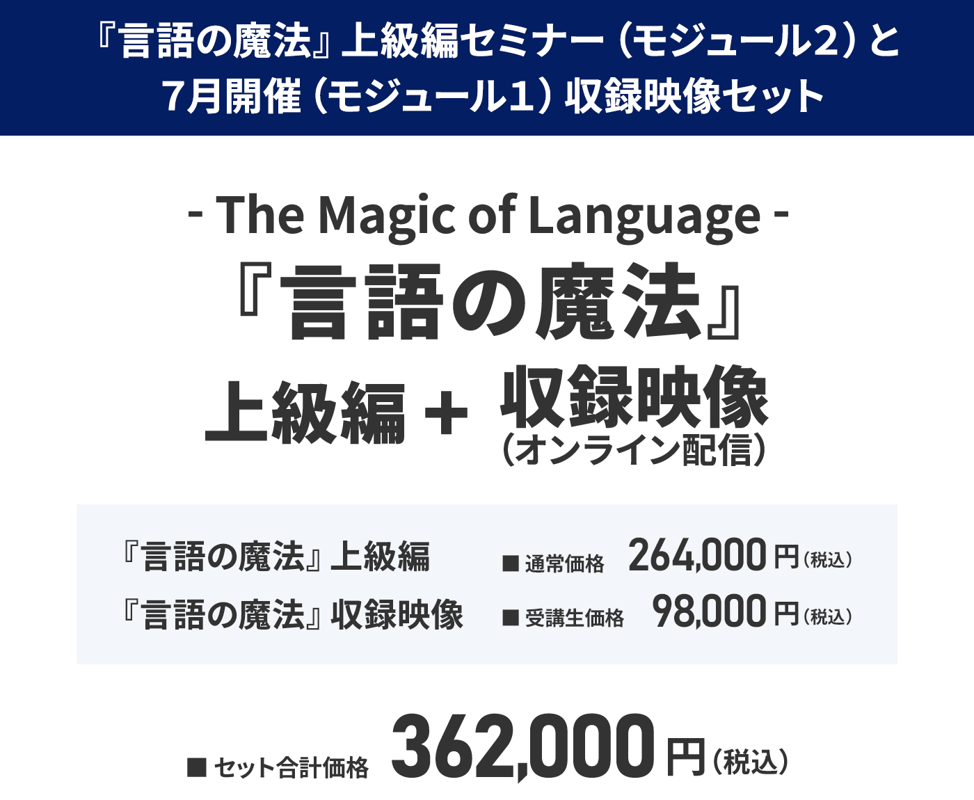 『言語の魔法』上級編　収録映像セット