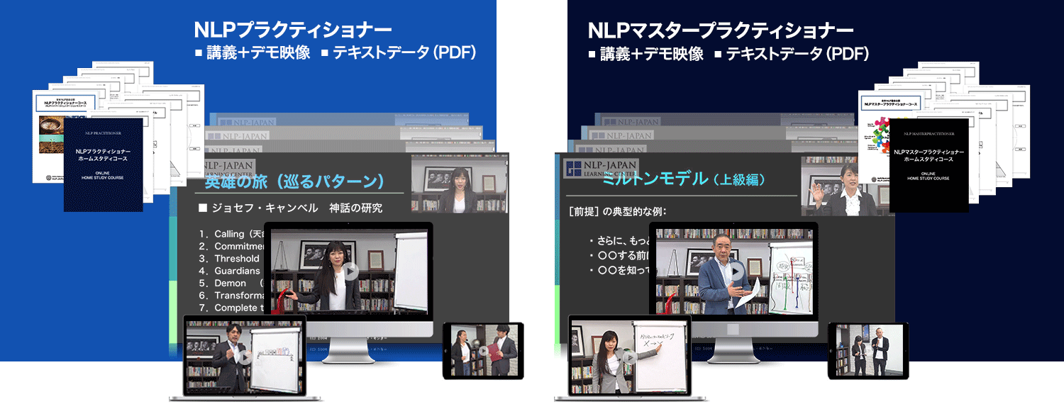 NLPプラクティショナーコース＆NLPマスタープラクティショナー　動画とテキスト
