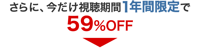 一年間限定59%オフ