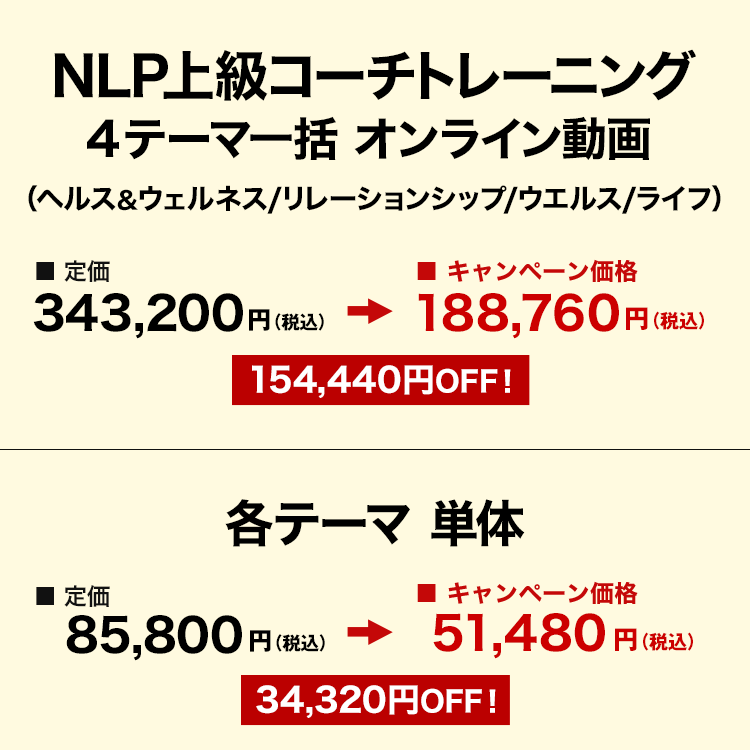 NLP上級コーチトレーニング オンライン動画